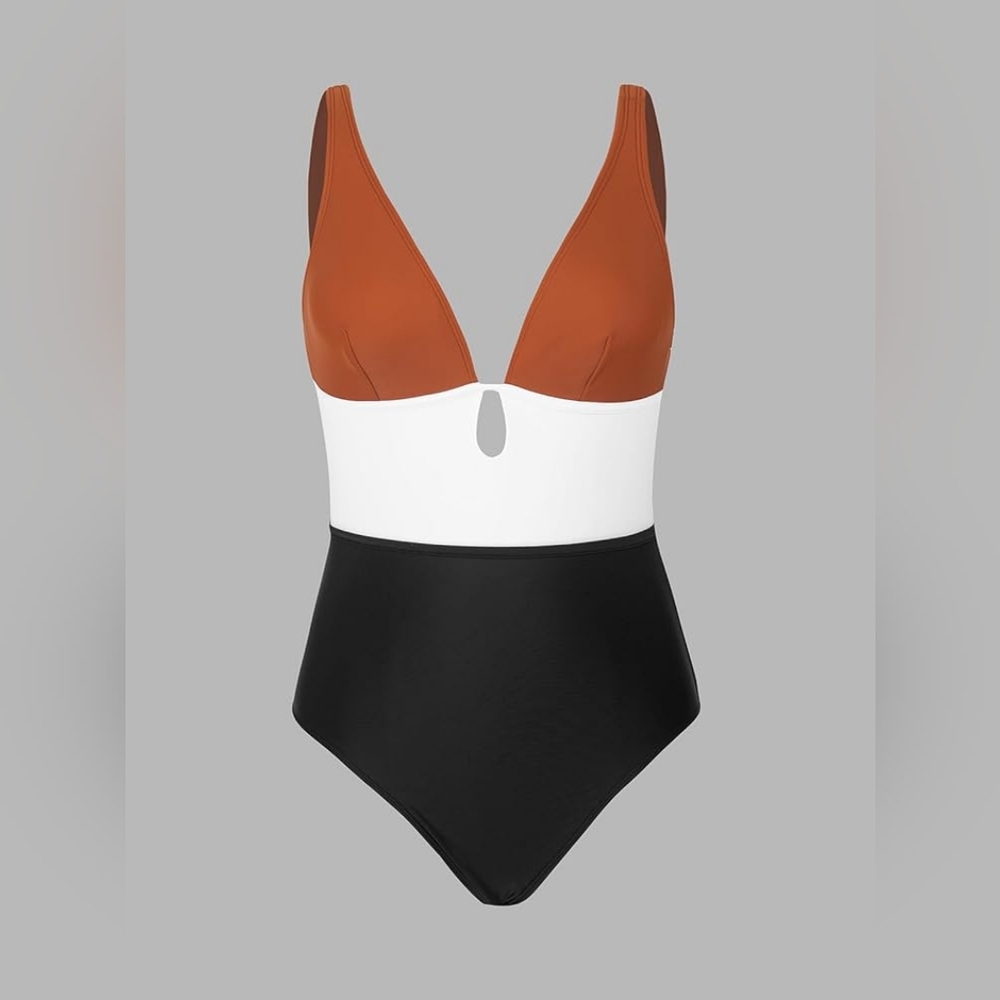 CUPSHE SWIMWEAR Bathing Suit, Women Brick Red, Small